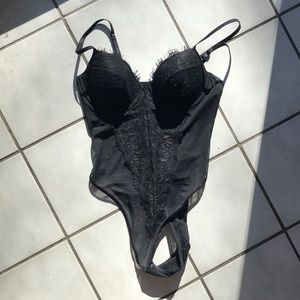 Black lace lingerie bodysuit